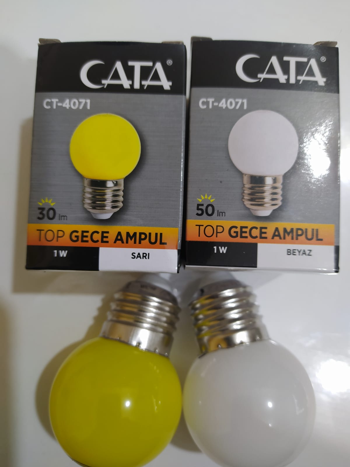 Cata 1 watt led top ampül sarı-beyaz renk