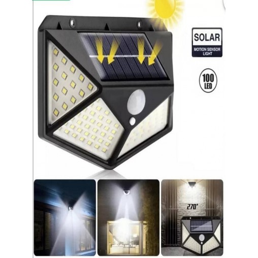 100 Ledli 3 ModGüneş Enerjili Solar Lamba Bahçe Yazlık Ev Led Hareket Sensörlü 4 Taraflı Aydınlatma