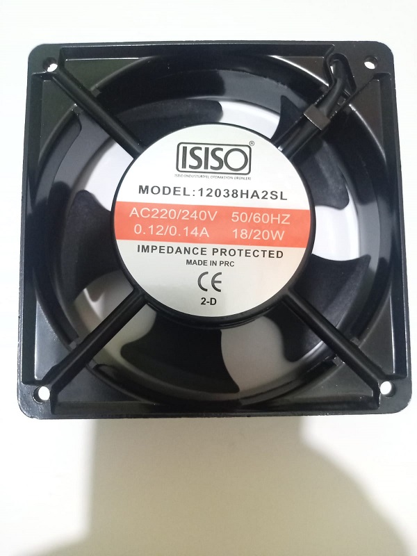 Isıso Devirli Aksial Metal Fan 12x12x38